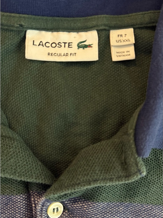 Lacoste Men’s Polo Shirt Size XXL (FR 7) Striped Colorblock Regular Fit Cotton - Picture 3 of 8